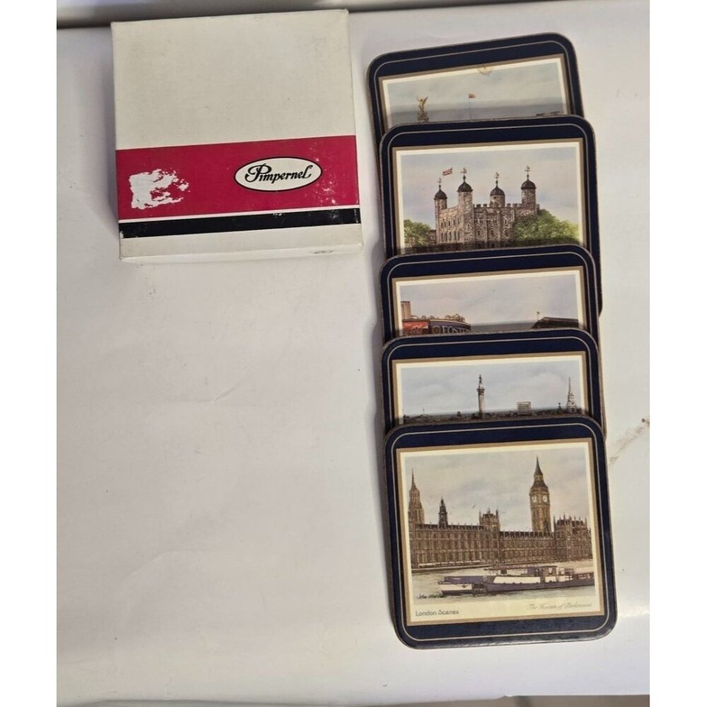 Vintage Pimpernel Scenes Of England Cork Coasters Decor Travel Collectibles